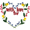 Label: With Love for wispy floral heart