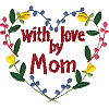 Label: With Love by Mom Wispy Floral Heart