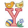 Easter Y - Birds, Egg, Flower