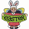 Winged Easter Bunny With Banner