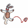 Kicking Egg Easter Bunny