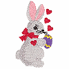 Easter Bunnies w/Egg & Hearts