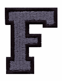 Small Varsity 2 Color Letter F