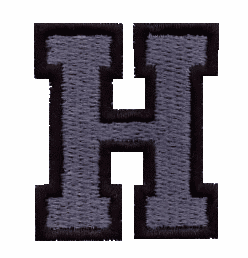 Small Varsity 2 Color Letter H