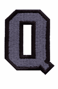 Small Varsity 2 Color Letter Q
