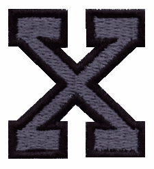 Small Varsity 2 Color Letter X