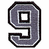 Small Varsity 3 Color Number 9