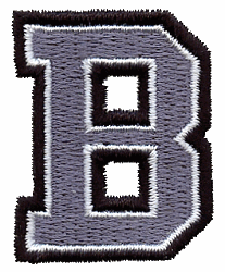 Small Varsity 3 Color Letter B Embroidery Design By Embroidery Central