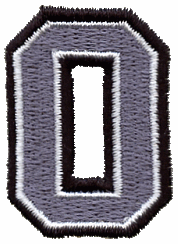 Small Varsity 3 Color Letter O/Number 0