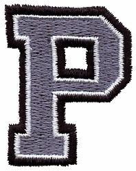 Small Varsity 3 Color Letter P