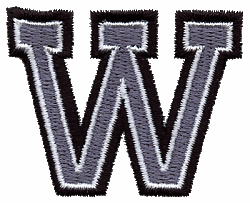 Small Varsity 3 Color Letter W