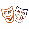 Comedy/Tragedy Masks Outline, smaller