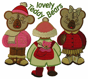 Lovely Teddy Bears Appliqué