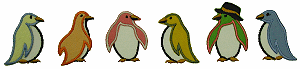 Six Penguins Appliqué