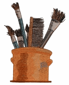 Paint Brushes in Container / Smaller