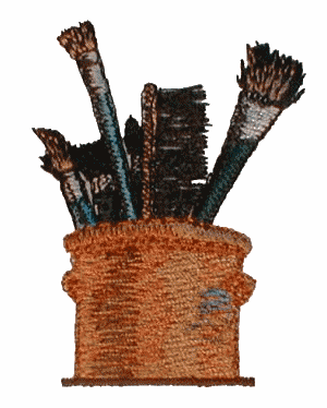 Paint Brushes in Container, smallest