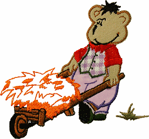 Kid Bear w/Wheelbarrow Appliqué