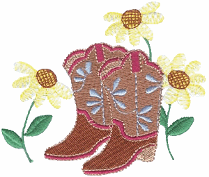 Cowboy Boots w/Flowers