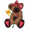 Teddy w/ Hearts and Flower