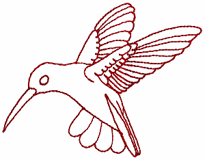 Redwork Hummingbird