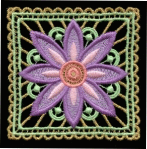 Square Floral Lace 2, doily