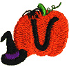 Pumpkin Uppercase Letter V