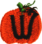 Pumpkin Uppercase Letter W