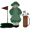 Lady Golfer Applique / Smaller