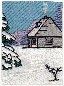 Winter Cabin View