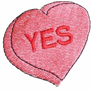 "Yes" Candy Heart