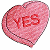 "Yes" Candy Heart