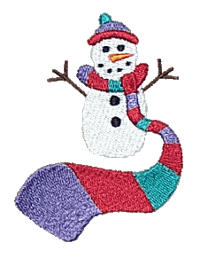 Snowman with Large Scarf