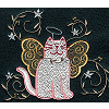 Cartoon Angel Cat, with Vines