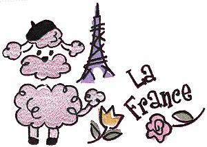 "La France" Poodle (w/Flowers)