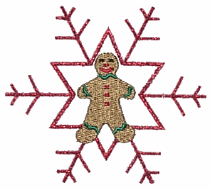 Gingerbread Boy Inside Snowflake