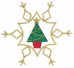 Christmas Tree Inside Snowflake