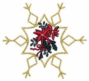 Poinsettia Inside Snowflake