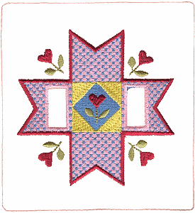 Flowery Quilt Square Switchplate (Double)