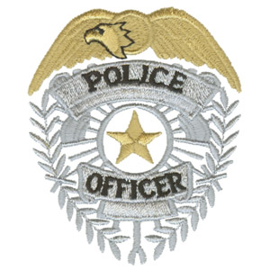 Police Officer Badge Embroidery Design by Sea Blossom Design