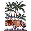 Surfing Car Palm Scene (Large)