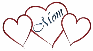 Mom Hearts Outline, smaller