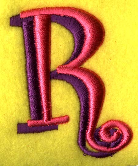 Funky Puff Letter R Embroidery Design by Anita Goodesign