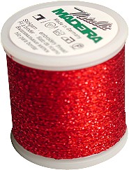 Madeira Sparkling Metallic No. 40 - 200m Spool / 15 Red