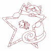 Redwork Star Cat (Smaller)