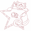 Redwork Star Cat (Larger)