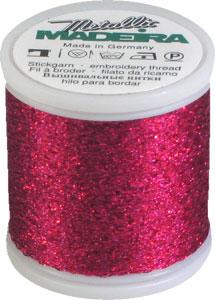 Madeira Sparkling Metallic No. 40 - 200m Spool / 18 Hot Pink