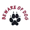 Beware of Dog with Paw