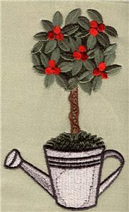 Topiary with Red Berries in Watering Can