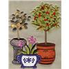 Two Topiaries and Potted Flower / Small