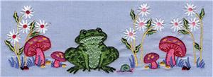 Frog with Flowers and Toadstool